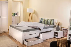 Efetivo Doppelbett 180x200cm mit Stauraum - weiß