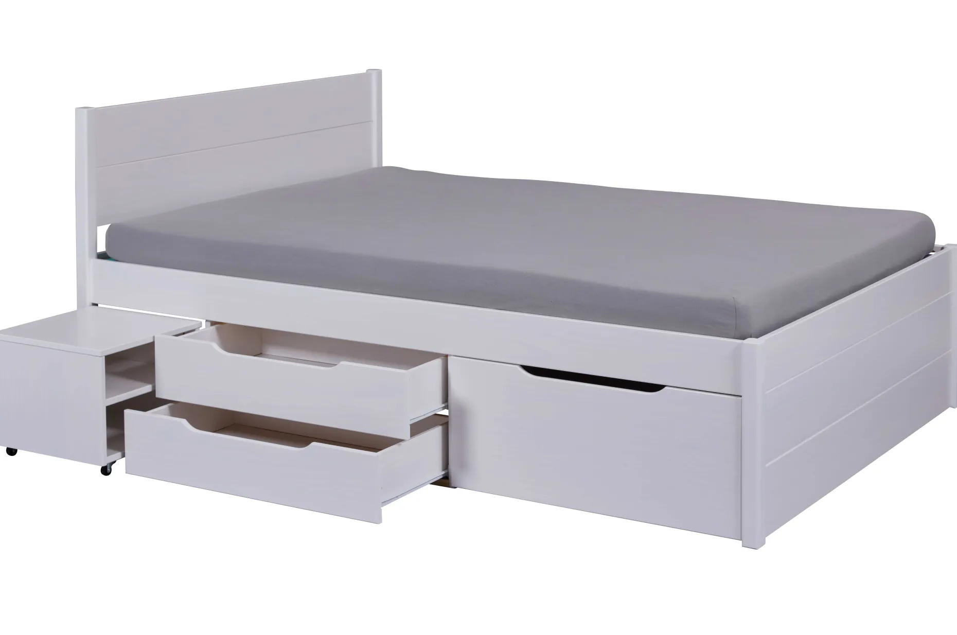 Efetivo Doppelbett 180x200cm mit Stauraum - weiß