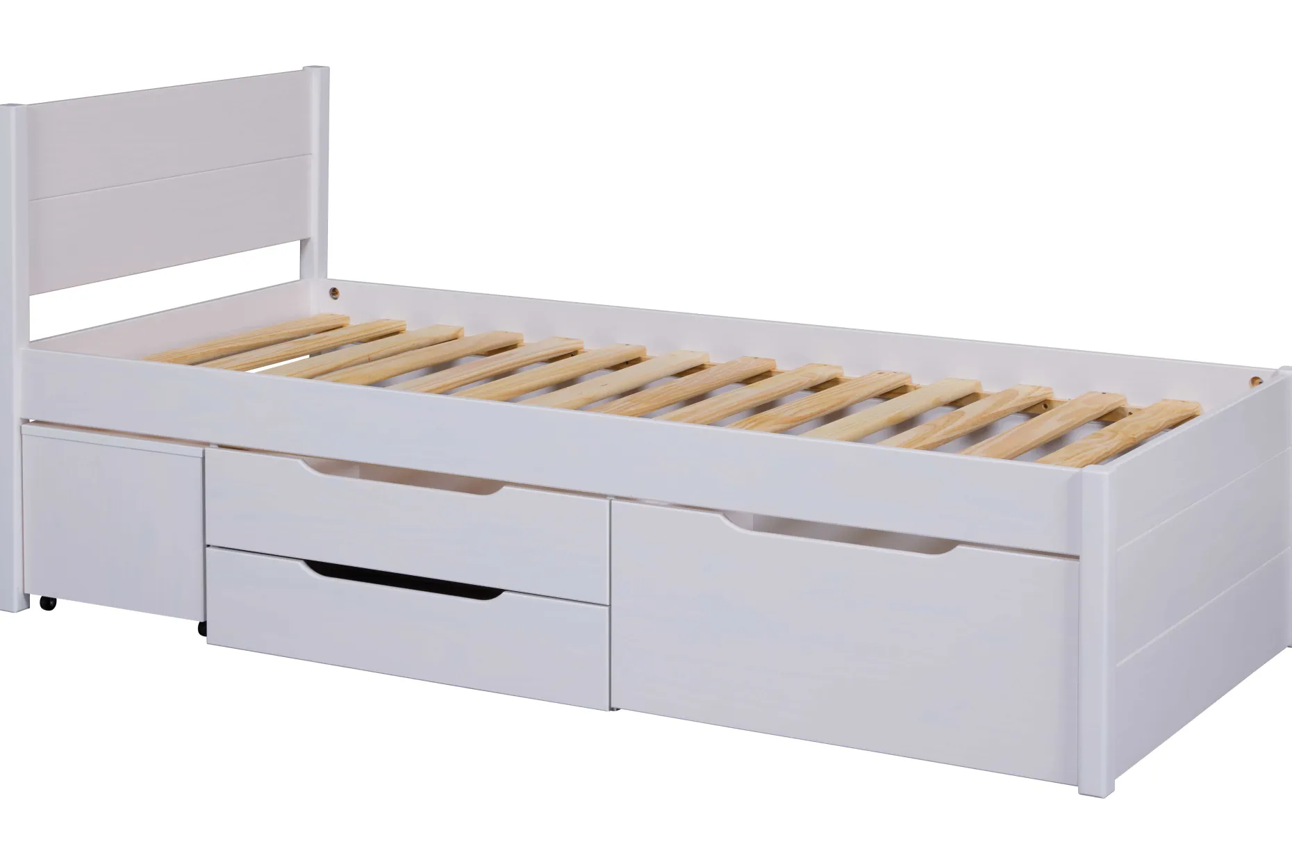 Efetivo Einzelbett 90x200cm mit Stauraum - weiß
