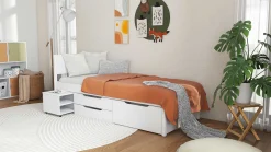 Efetivo Einzelbett 90x200cm mit Stauraum - weiß