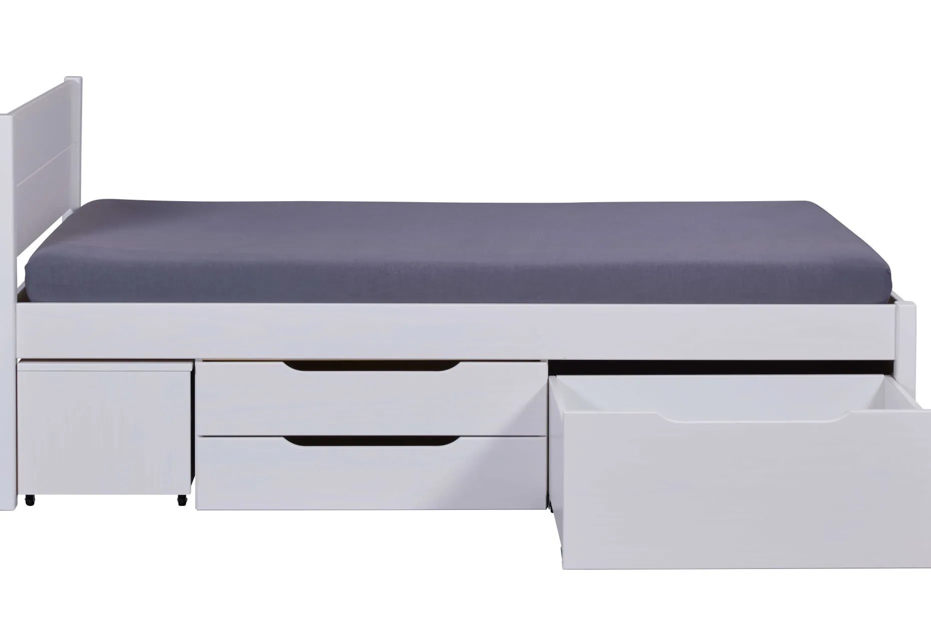Efetivo Einzelbett 90x200cm mit Stauraum - weiß
