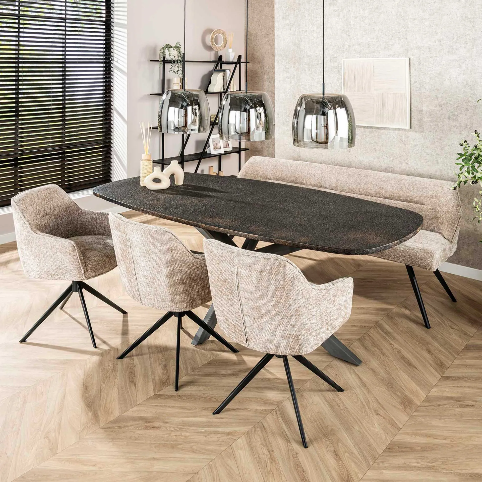Emob Eimerstuhl Giacomo - 61x62x83cm - drehbar - sand