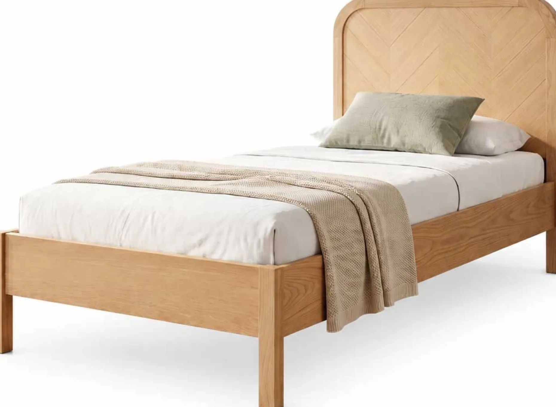Einzelbett Alessia - 90x200cm - mit Lattenrost - massiver Eiche