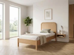 Einzelbett Alessia - 90x200cm - mit Lattenrost - massiver Eiche