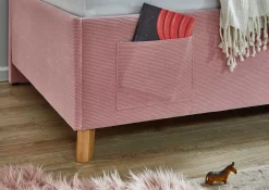 Einzelbett Cool | Mit Rückenlehne | 120 x 200 cm | Rosa Design