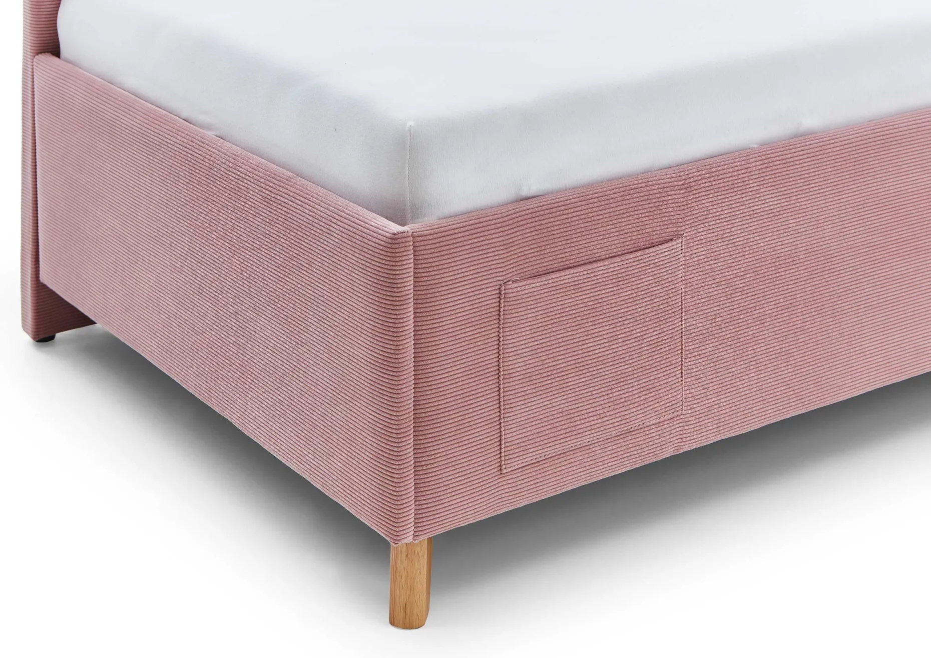 Einzelbett Cool | Mit Rückenlehne | 120 x 200 cm | Rosa Design