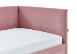 Einzelbett Cool | Mit Rückenlehne | 120 x 200 cm | Rosa Design