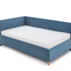 Einzelbett Cool | Mit Rückenlehne | 90 x 200 cm | Blaues Design