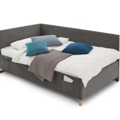 Einzelbett Cool | Mit Rückenlehne | 120 x 200 cm | Anthrazit Design