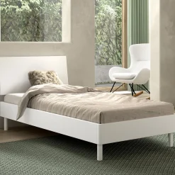 Einzelbett Forrest 90x200cm - Buche massiv - weiß