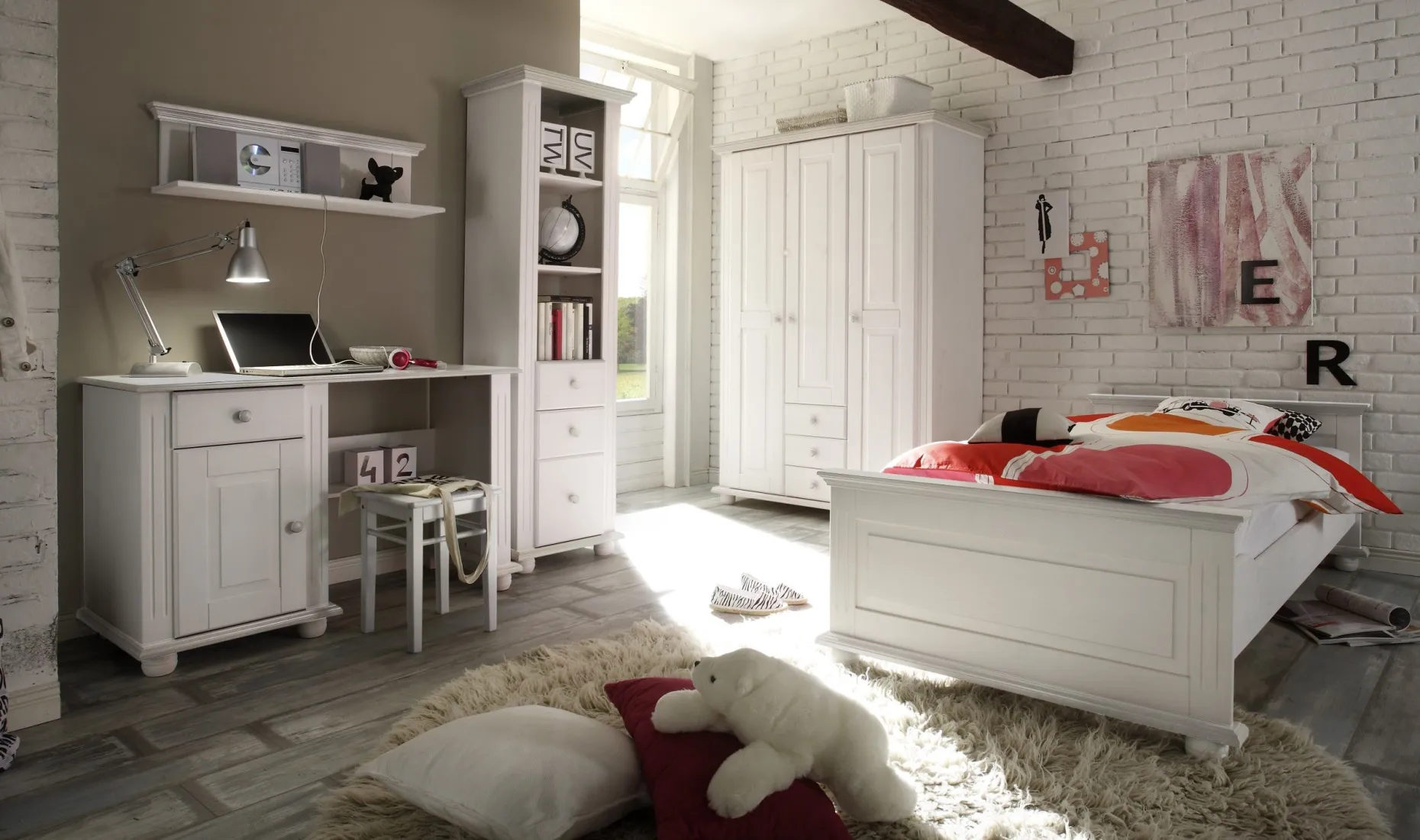 Einzelbett Laurel 90x200 - weiß