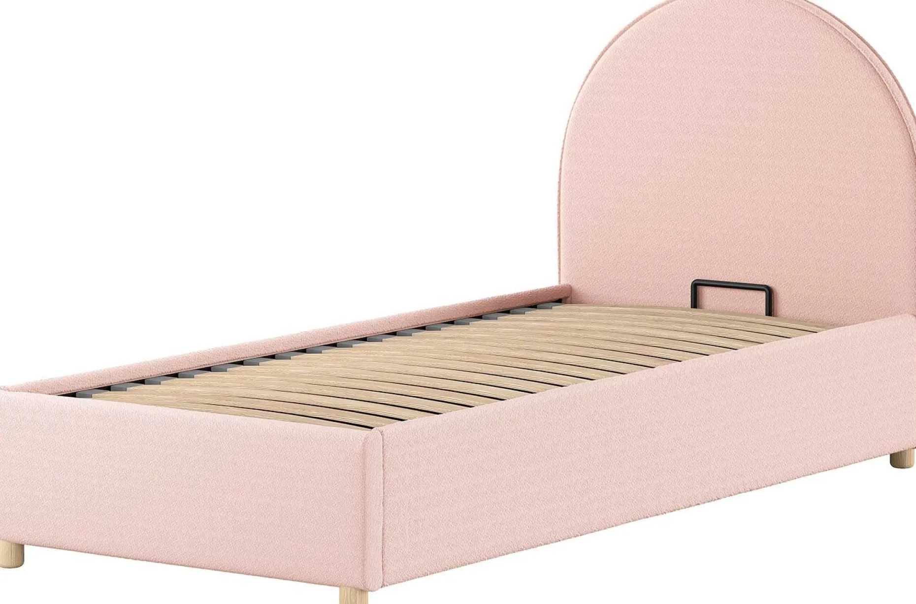 Einzelbett Maeva - 90x200cm - mit Stauraum - rosa