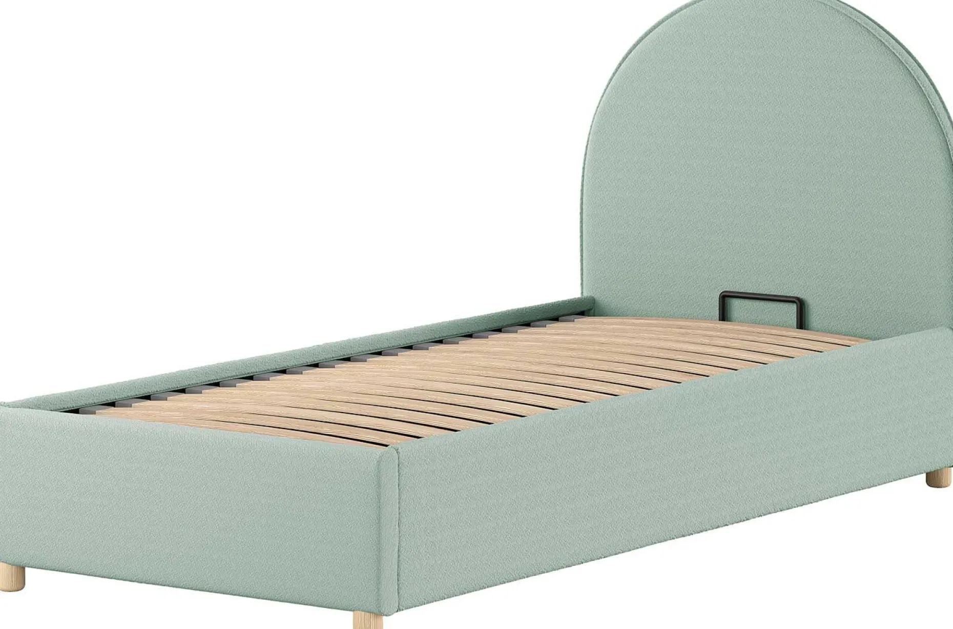 Einzelbett Maeva - 90x200cm - mit Stauraum - grün