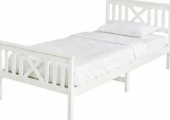 Einzelbett Milo - 90x200cm - massivem Kiefernholz - weiß