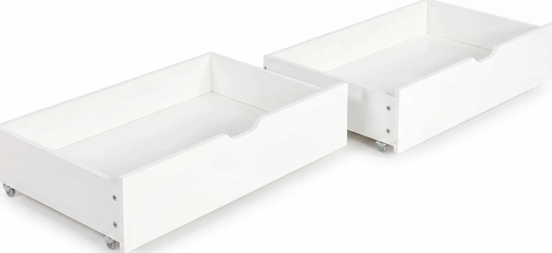 Einzelbett Milo - 90x200cm - mit Schubladen - massivem Kiefernholz - weiß