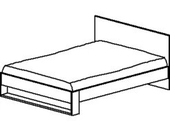 Einzelbett Nael - 90x200cm - Eiche Dekor/schwarz