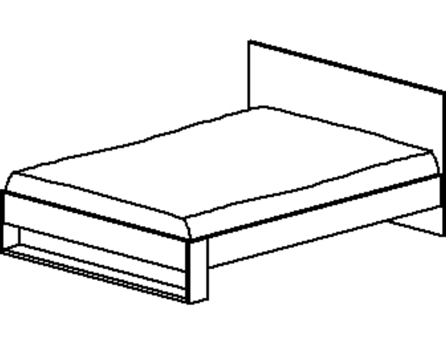 Einzelbett Nael - 90x190cm - Eiche Dekor/schwarz