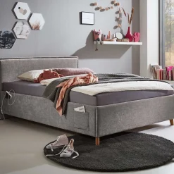 Einzelbett Ollie | 120 x 200 cm | Design Grau