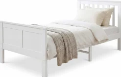 Einzelbett Rover - 90x200cm - mit Schubladen - massivem Kiefernholz - weiß