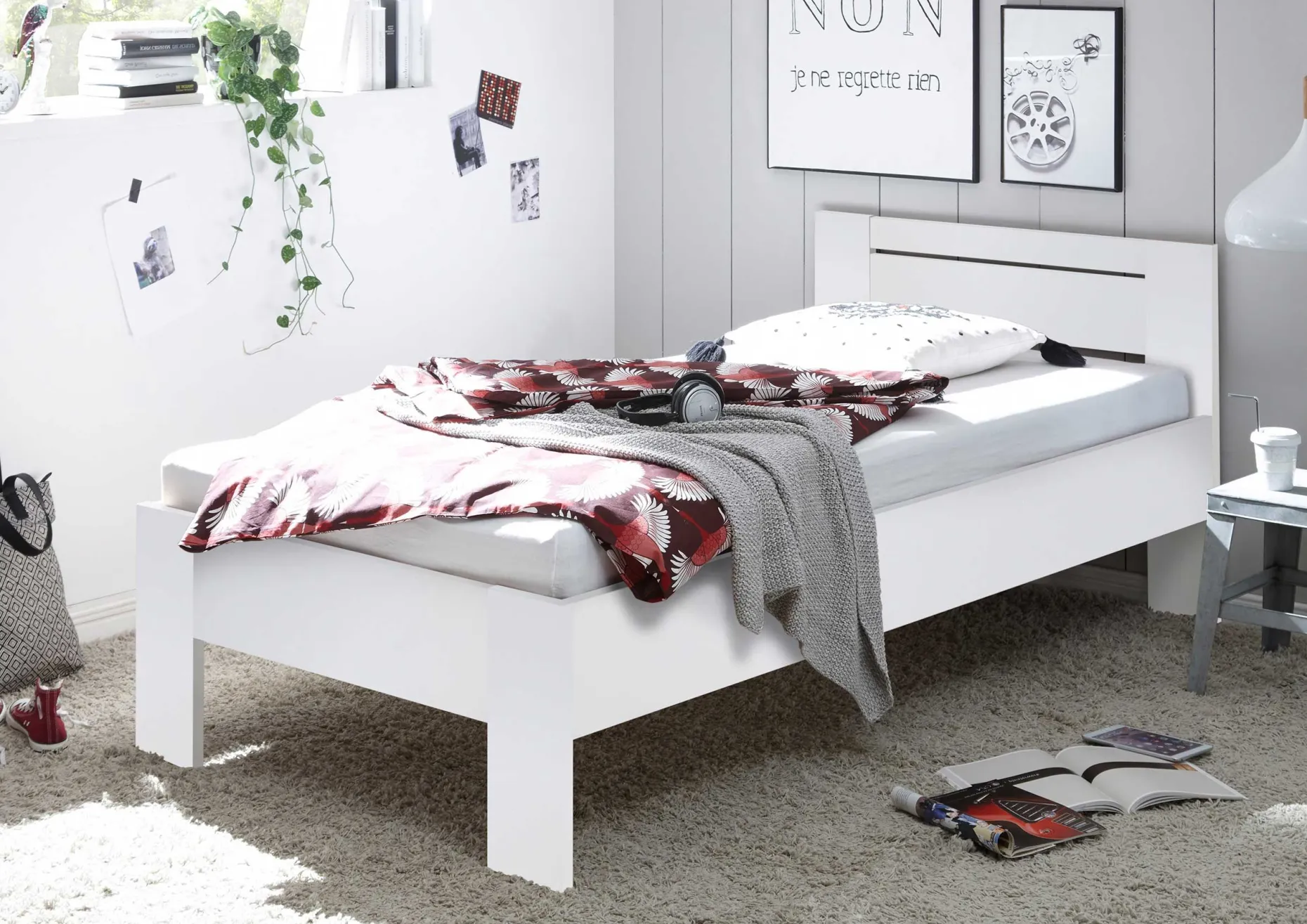 Einzelbett Sartre 90x200 - weiß