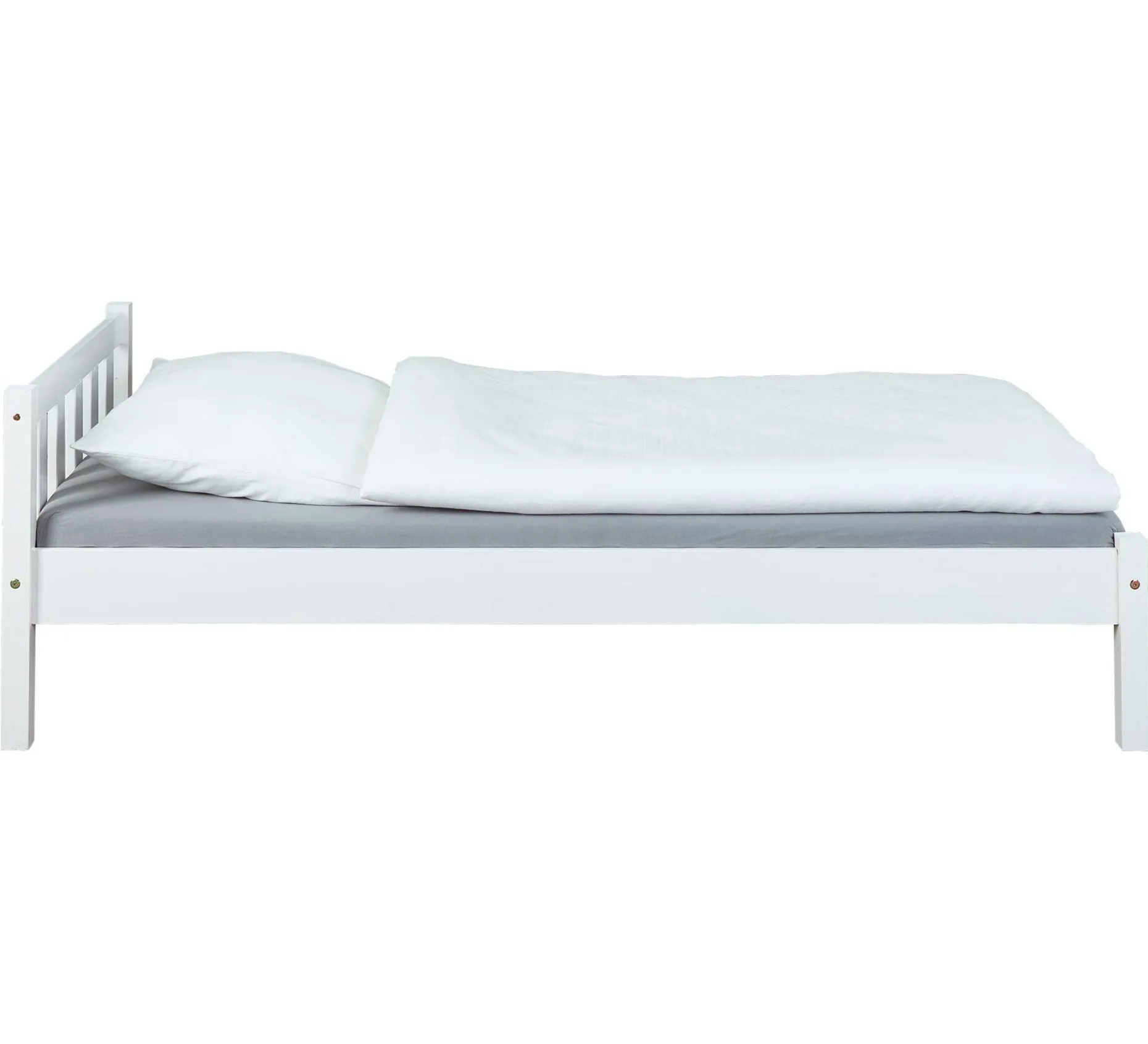 Einzelbett Vilmar massivholz - weiß