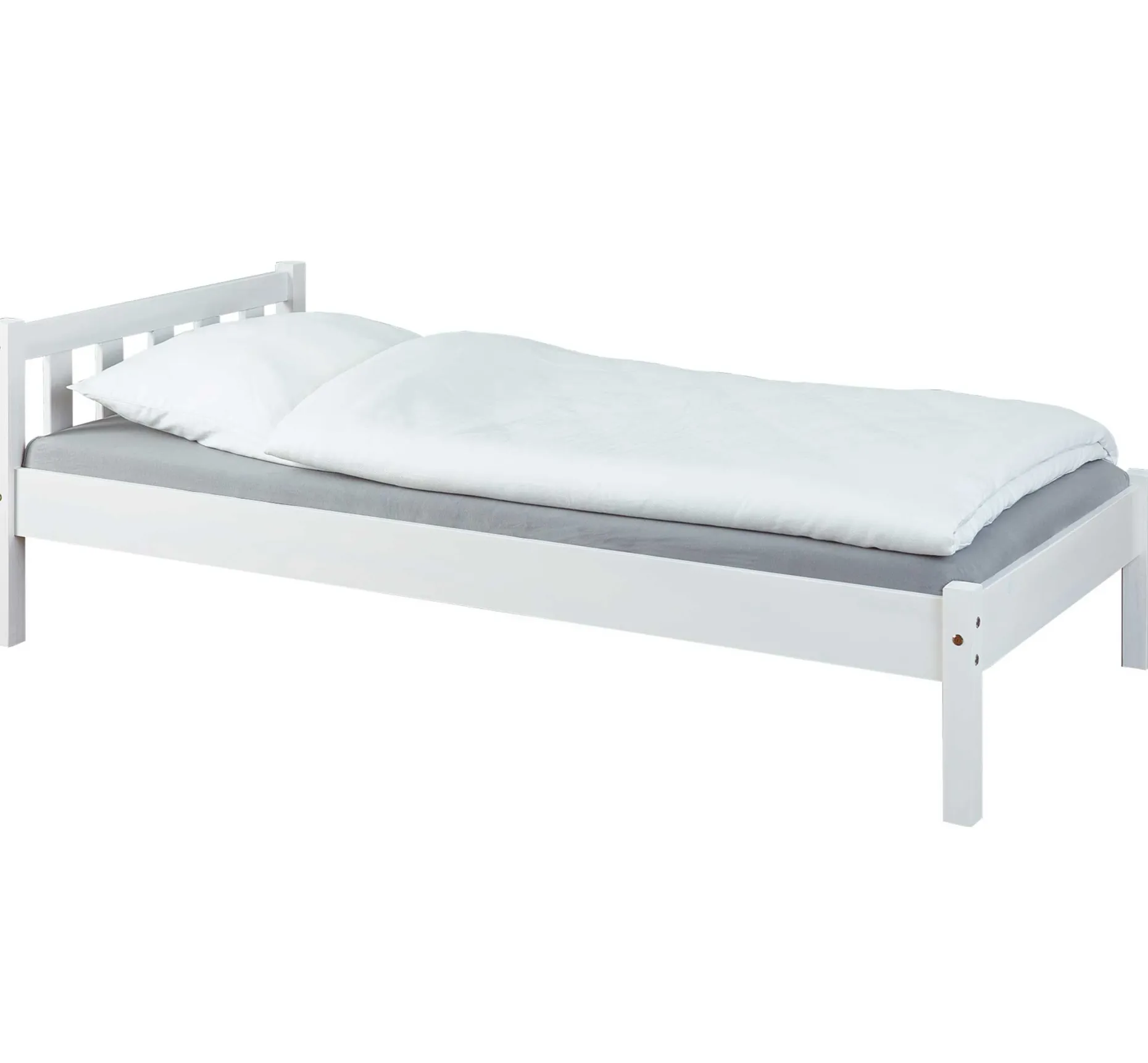 Einzelbett Vilmar massivholz - weiß