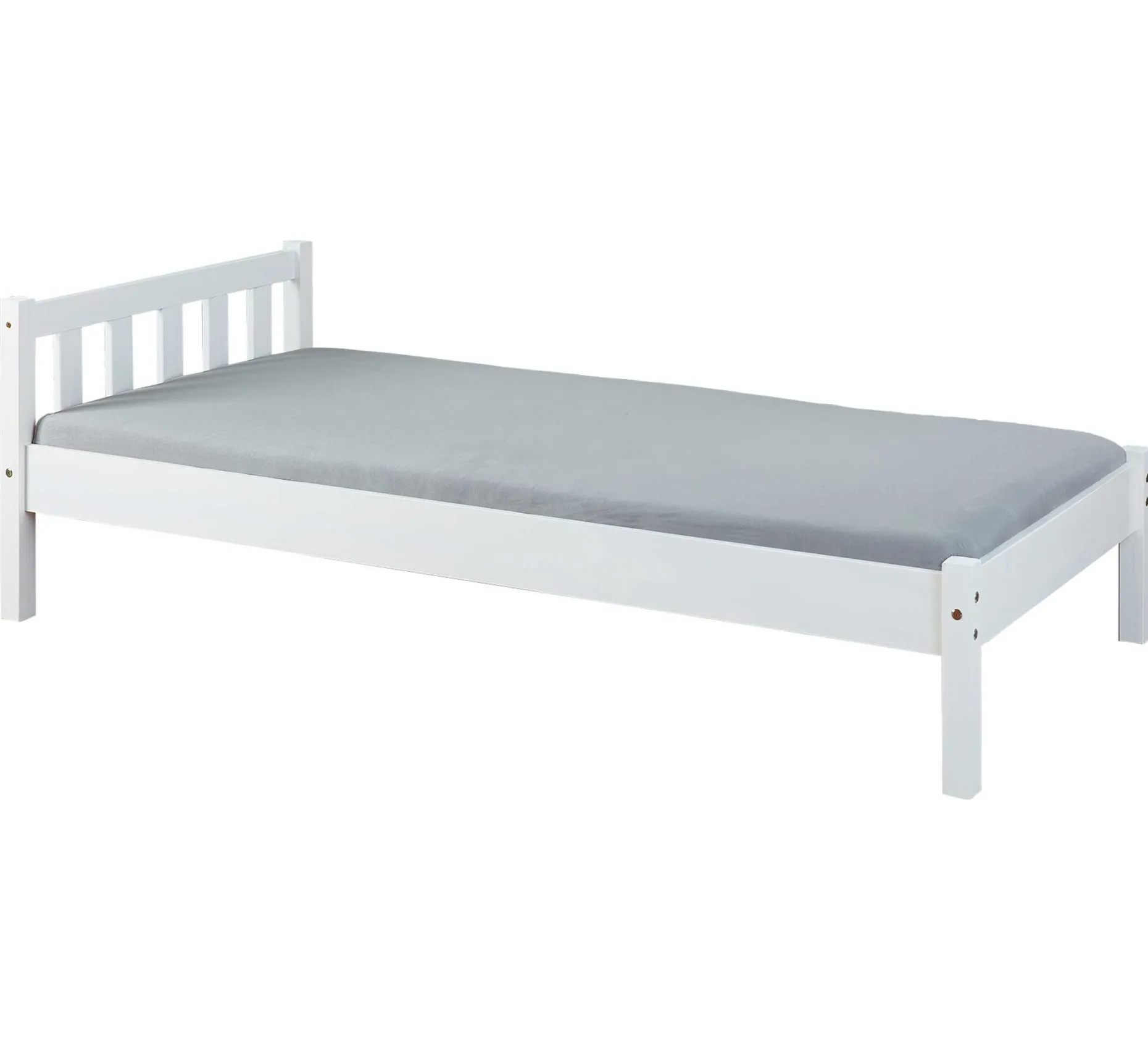 Einzelbett Vilmar massivholz - weiß