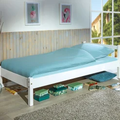 Einzelbett Vilmar massivholz - weiß