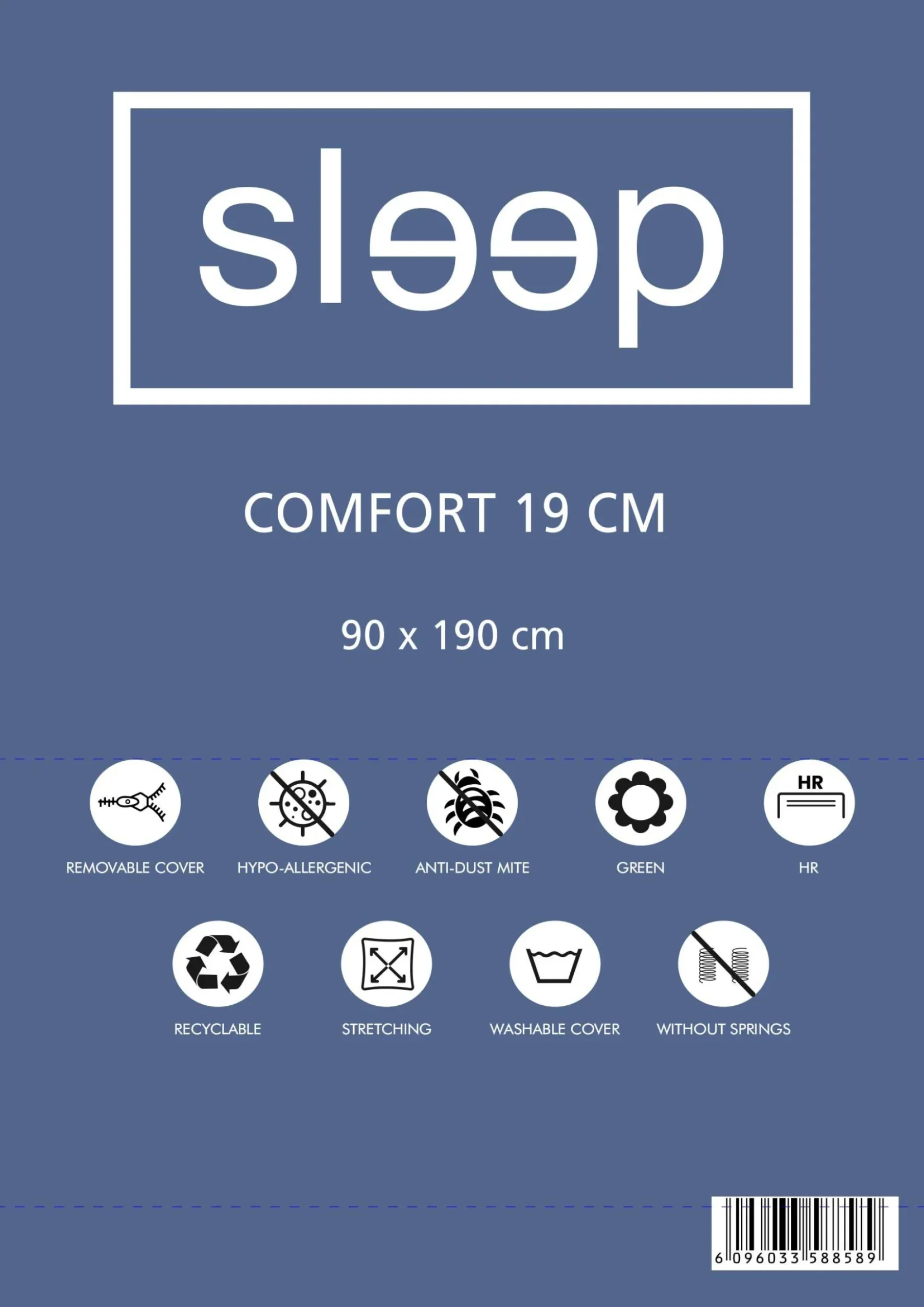 Einzelmatratze Comfort Plus 90x190x19cm - Kaltschaum