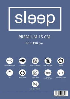 Einzelmatratze Premium 90x190x15cm - Memory Foam