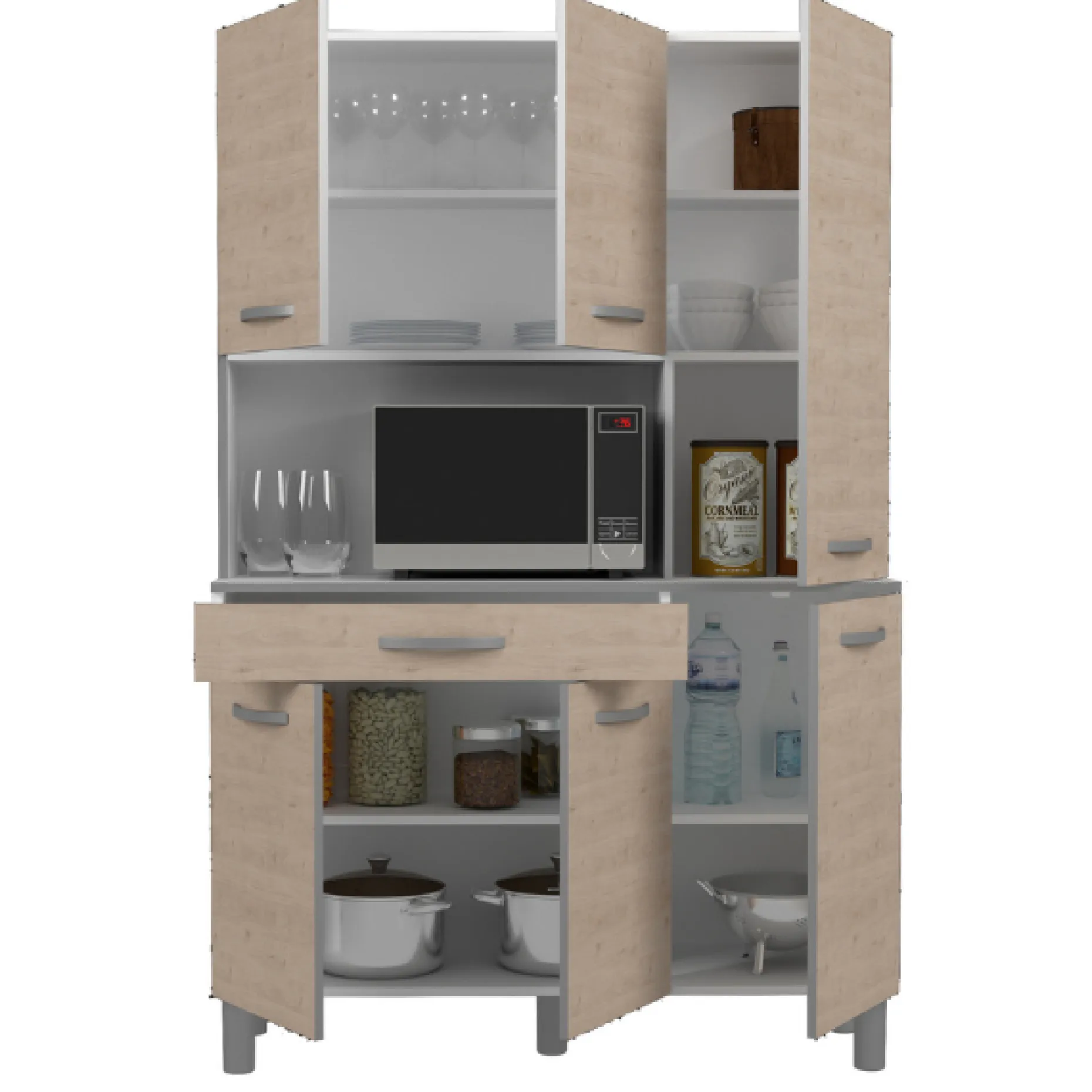 Eko Buffetschrank mit 6 Türen und 1 Schublade - Eichendekor