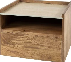 Eleganz: Nuovo Travertin Hängender Nachttisch