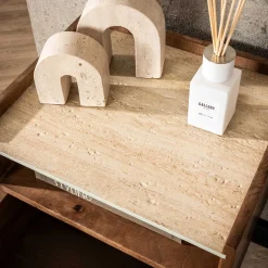 Eleganz: Nuovo Travertin Hängender Nachttisch