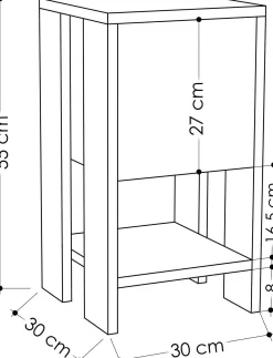 Ema Nachttisch | 100 % MELAMIN | Anthrazit