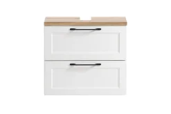 Held Ensemble de salle de bain Meran | Meuble lavabo, armoire de toilette avec éclairage | Blanc