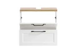 Held Ensemble de salle de bain Meran | Meuble lavabo, armoire de toilette avec éclairage | Blanc