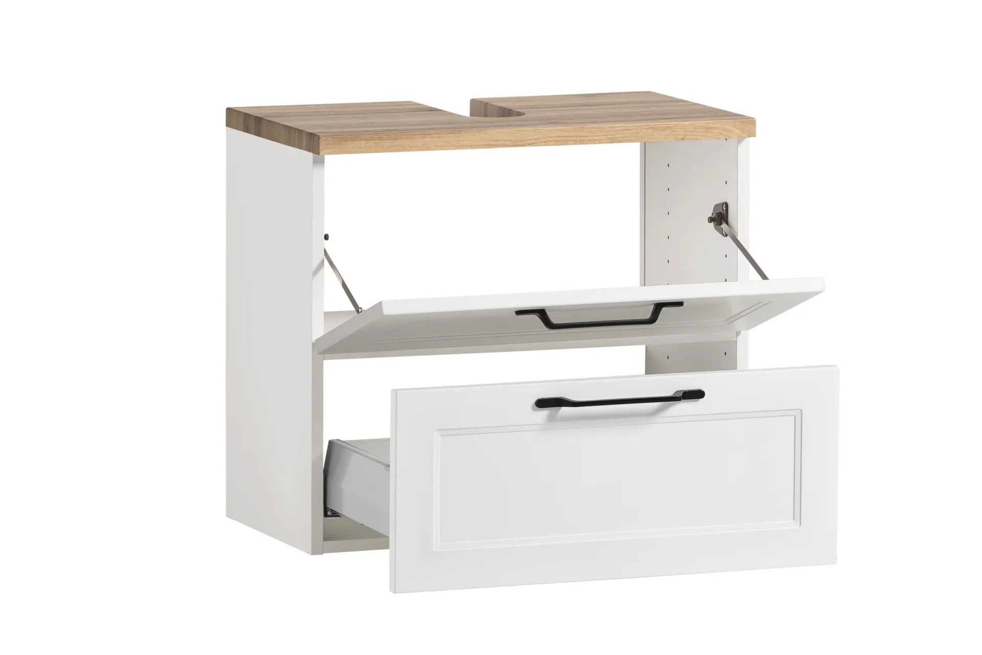 Held Ensemble de salle de bain Meran | Meuble lavabo, armoire de toilette avec éclairage | Blanc