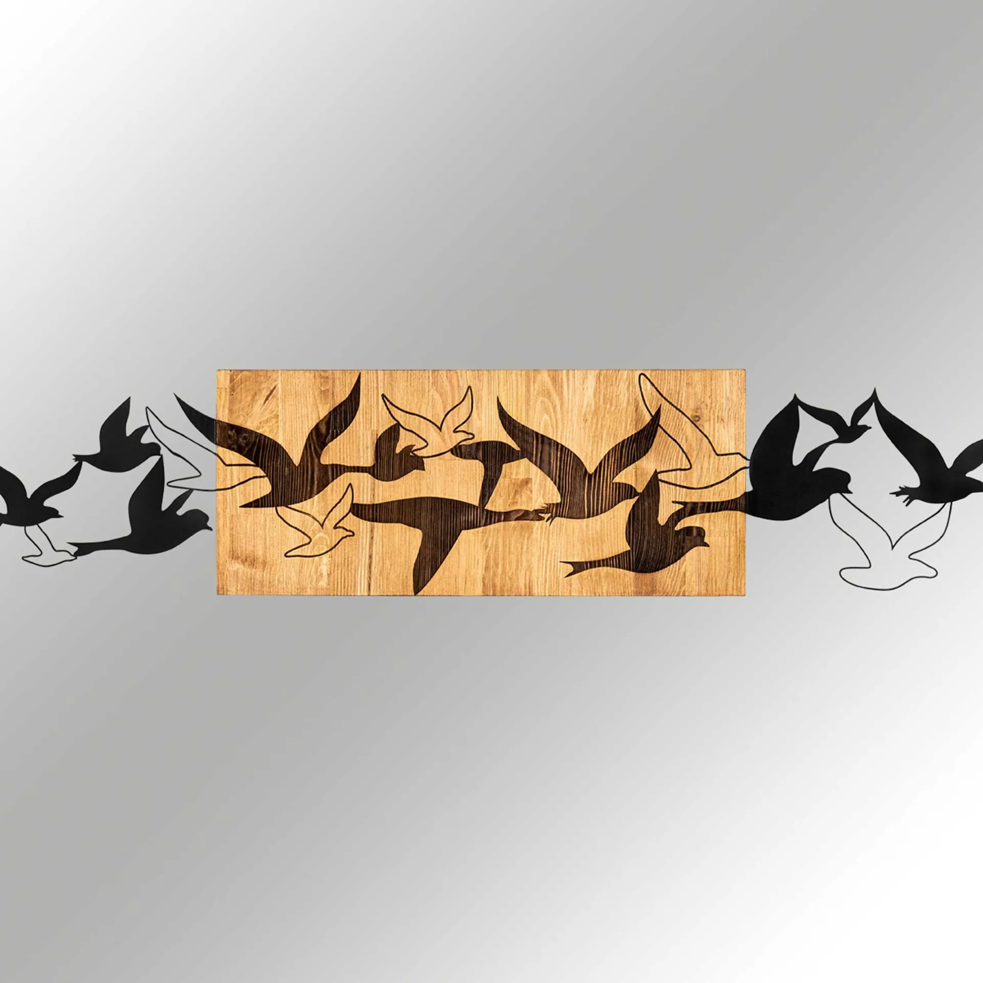 Emob Enzo Dekoratives Wandaccessoire aus Holz | Holzrahmen | 111 x 25 cm