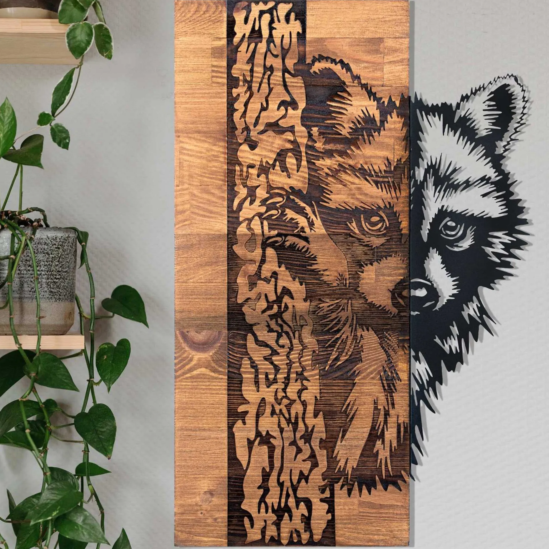 Emob Enzo Dekoratives Wandaccessoire aus Holz | Holzrahmen | 37 x 57,5 cm