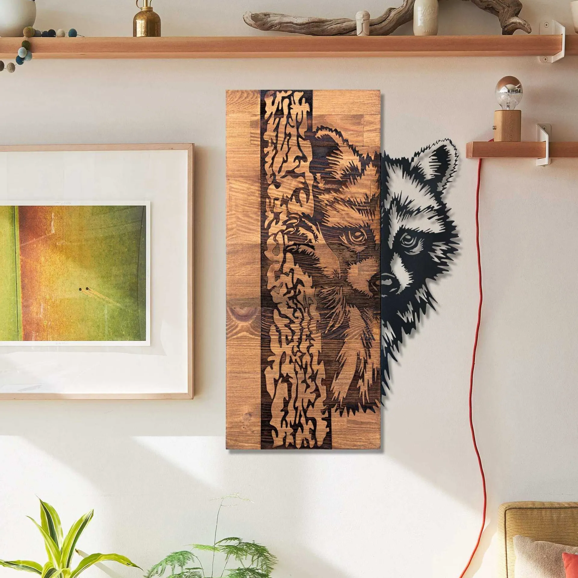 Emob Enzo Dekoratives Wandaccessoire aus Holz | Holzrahmen | 37 x 57,5 cm