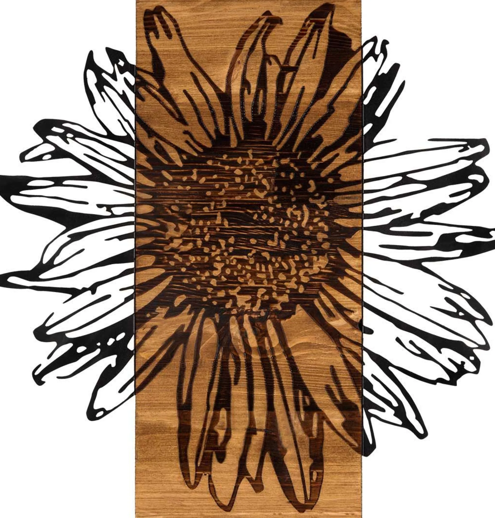 Emob Enzo Dekoratives Wandaccessoire aus Holz | Holzrahmen | 56 x 58 cm