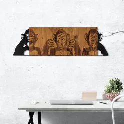 Emob Enzo Dekoratives Wandaccessoire aus Holz | Holzrahmen | 82 x 58 cm