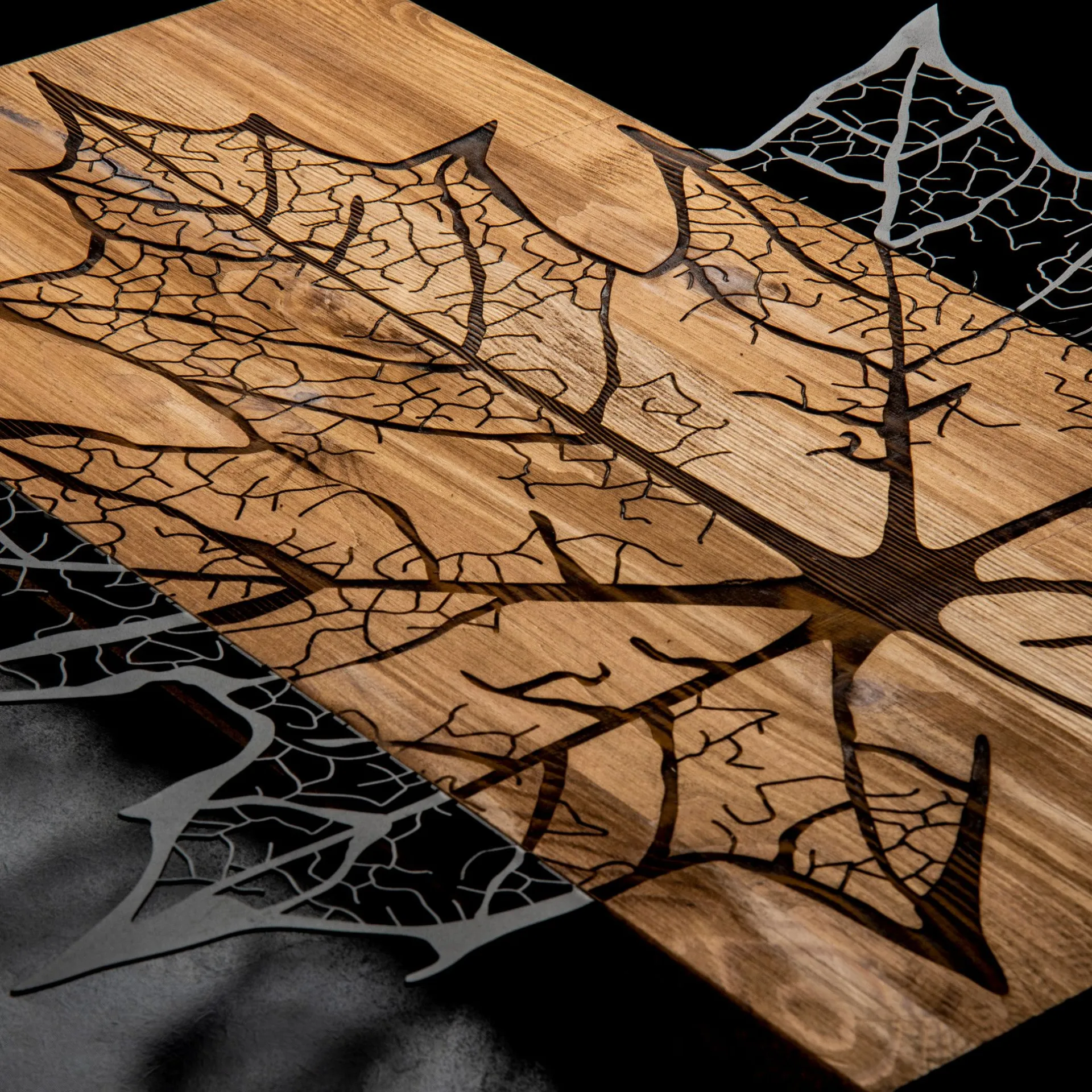 Emob Enzo Dekoratives Wandaccessoire aus Holz | Holzrahmen | 56 x 58 cm