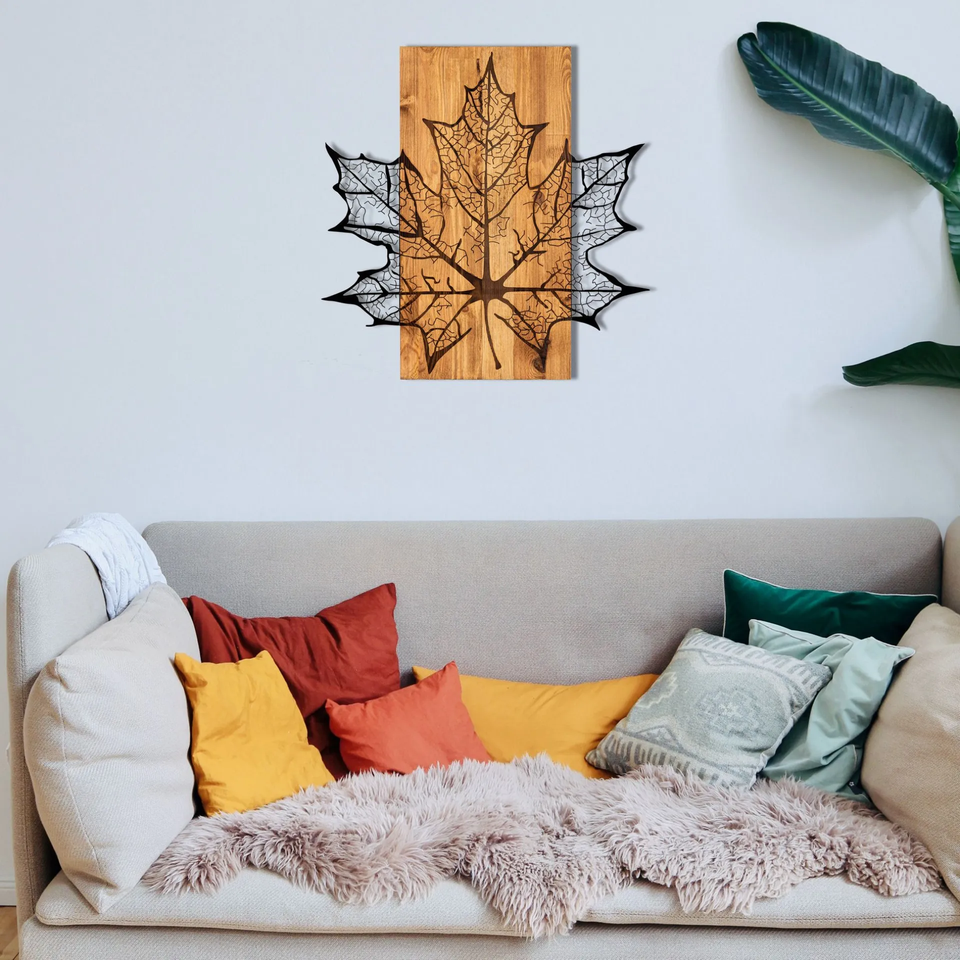Emob Enzo Dekoratives Wandaccessoire aus Holz | Holzrahmen | 56 x 58 cm