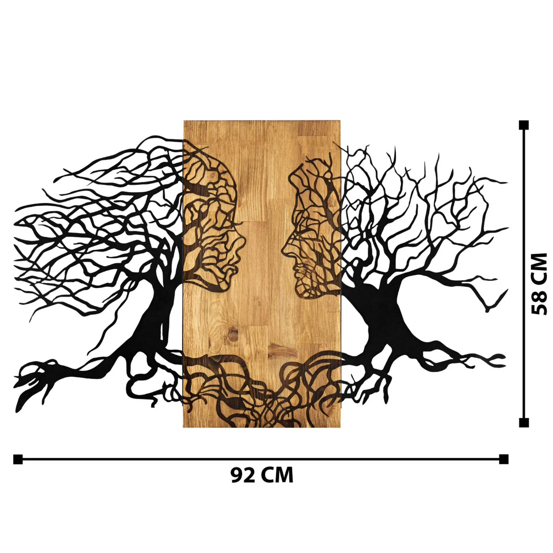 Emob Enzo Dekoratives Wandaccessoire aus Holz | Holzrahmen | 92 x 58 cm