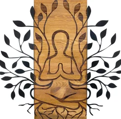 Emob Enzo Dekoratives Wandaccessoire aus Holz | Holzrahmen | 58 x 57,5 cm