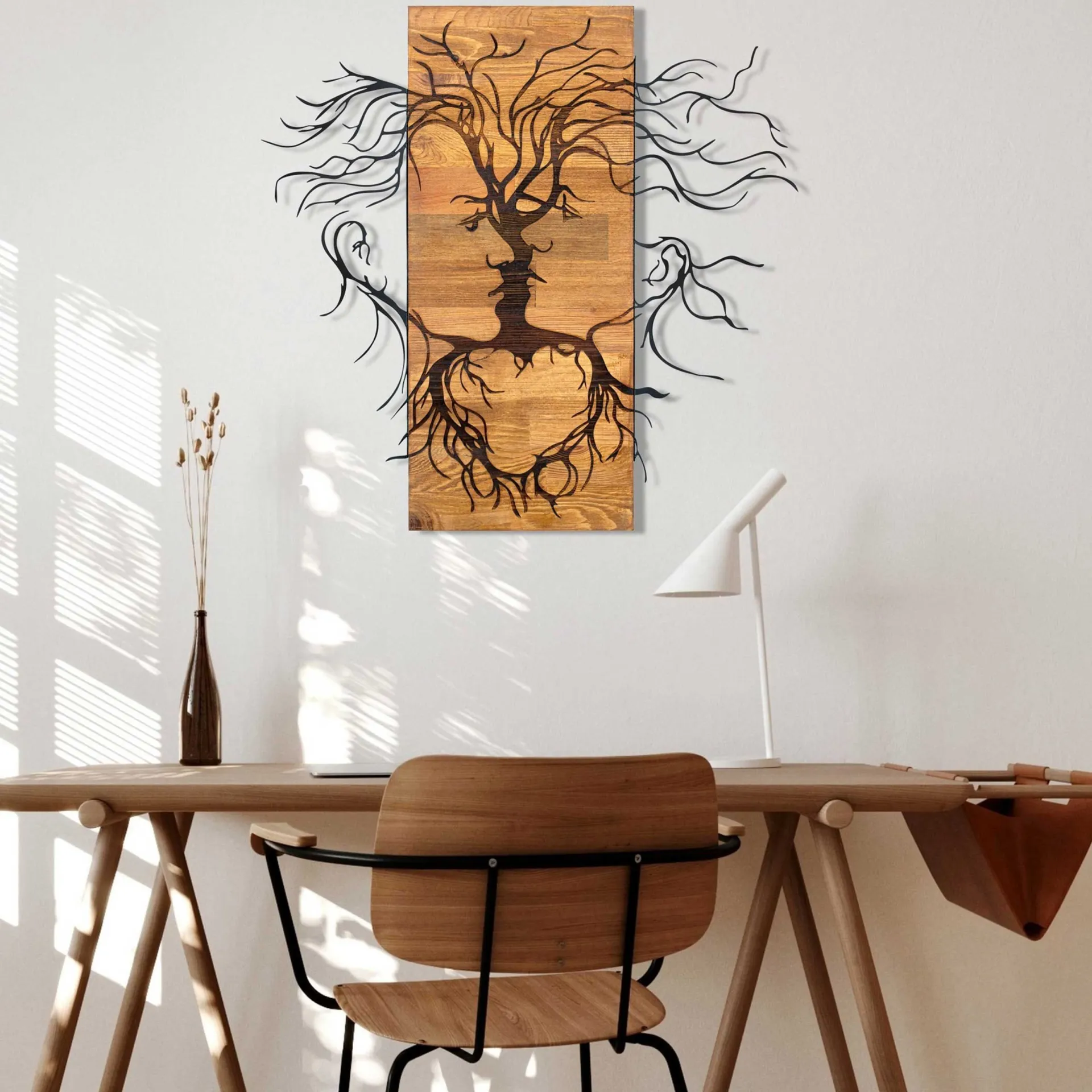 Emob Enzo Dekoratives Wandaccessoire aus Holz | Holzrahmen | 60 x 57,5 cm