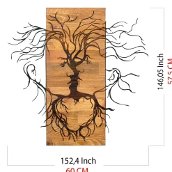Emob Enzo Dekoratives Wandaccessoire aus Holz | Holzrahmen | 60 x 57,5 ​​cm