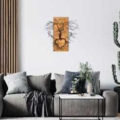 Emob Enzo Dekoratives Wandaccessoire aus Holz | Holzrahmen | 60 x 57,5 cm
