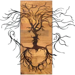 Emob Enzo Dekoratives Wandaccessoire aus Holz | Holzrahmen | 60 x 57,5 cm